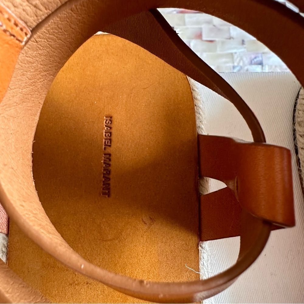 NWB Isabel Marant Melyz Leather Platform Espadrilles Tan EU 37 - Picture 8 of 10